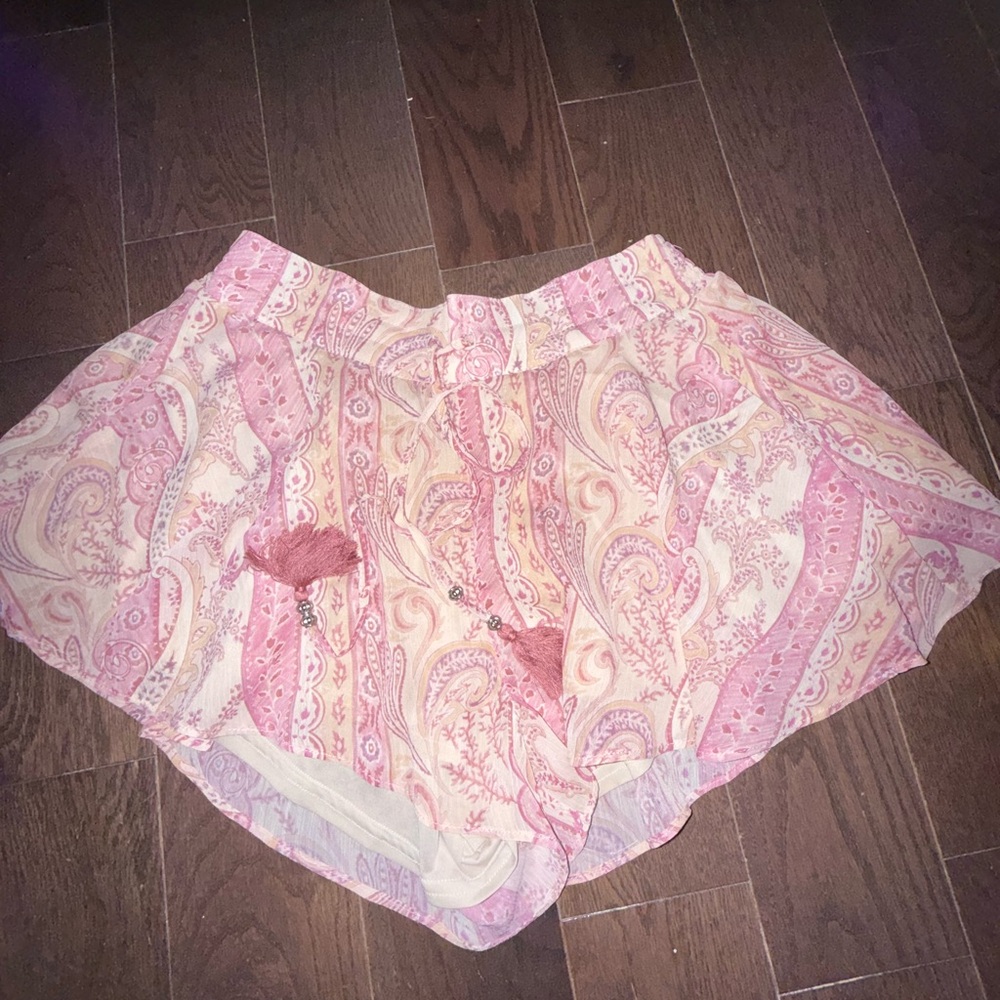 H&M Pink Paisley Mini Skirt